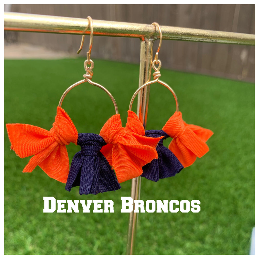 Denver bronco earrings ￼